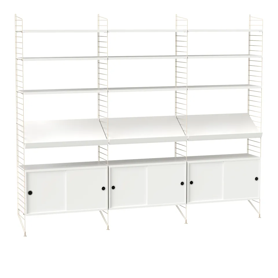 Vardagsrum hyllsystem G vit/beige