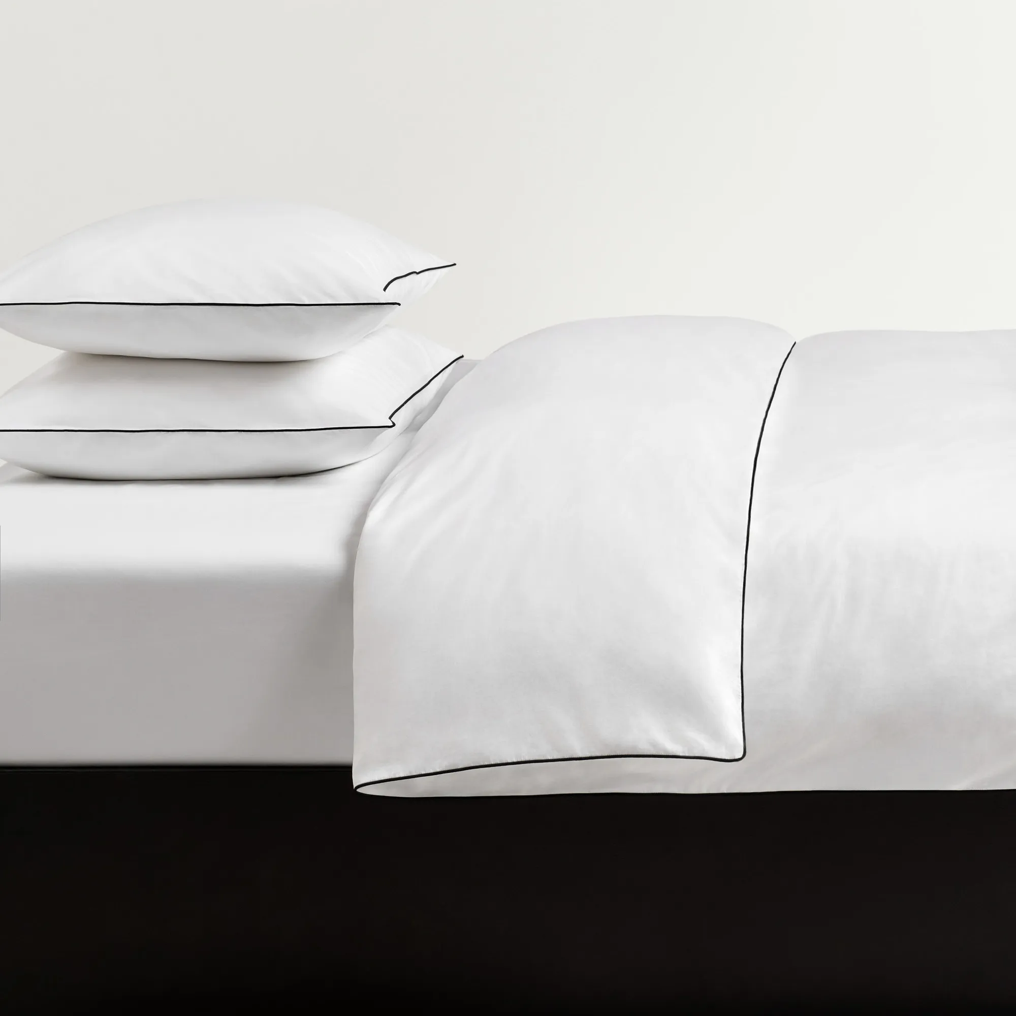 Percale Crisp White/Black örngott 2-pack - 4