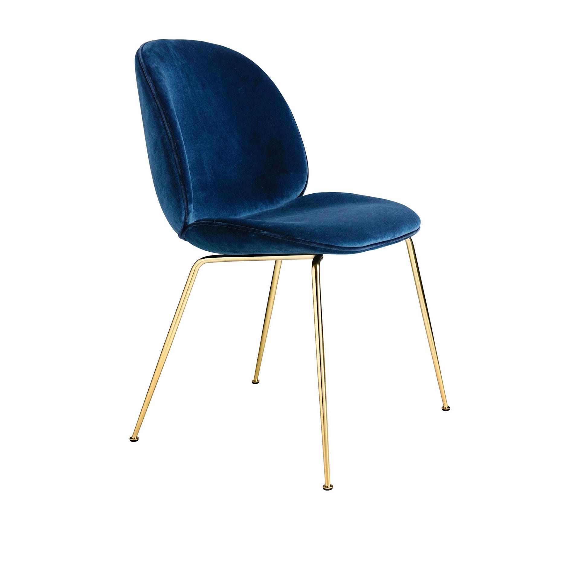 Beetle Dining Chair Conic Base Brass - Fully Upholstered - Gubi - GamFratesi - NO GA