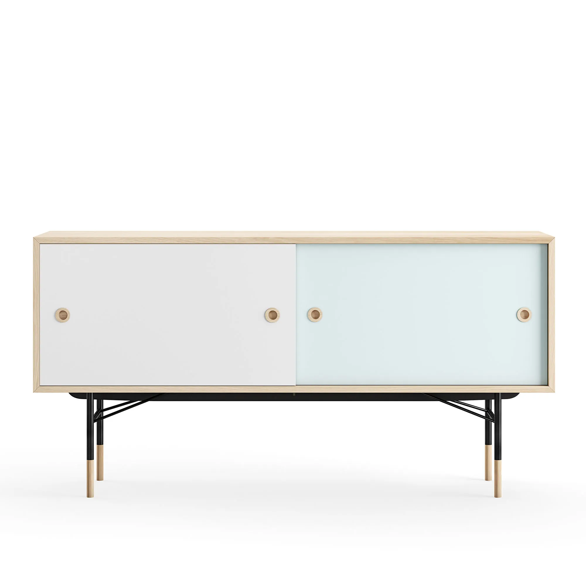 Sideboard utan lådor Oak White/Light Blue - 1