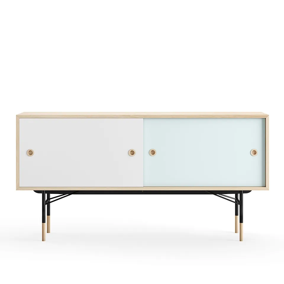 Sideboard utan lådor Oak White/Light Blue