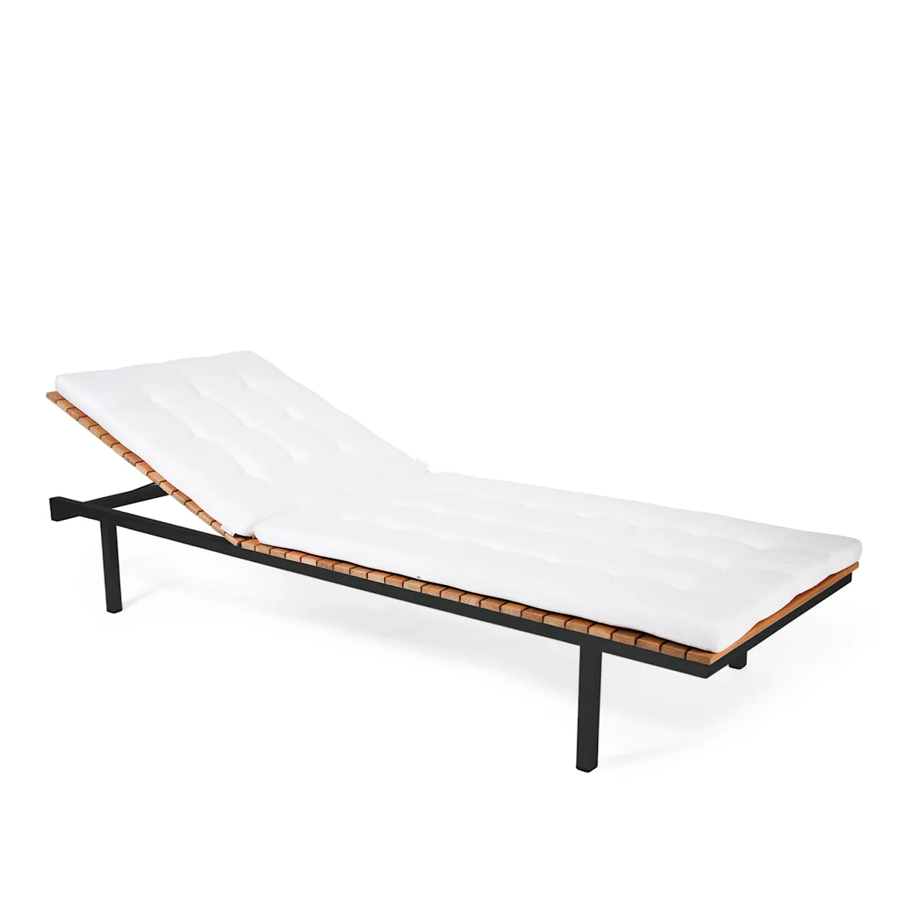 Häringe Sun Lounger Teak, Cushion - Grey Agora Fossil