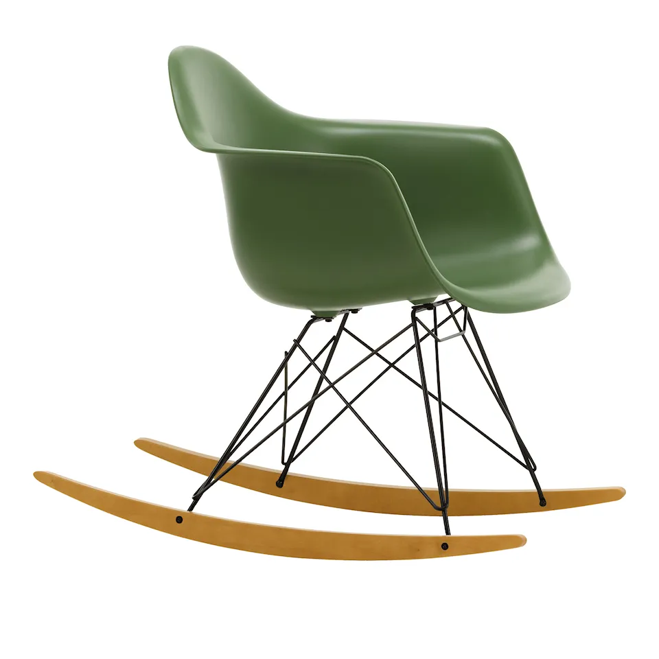 Eames Plastic Armchair RAR - 48 Forest - Basic Dark Base - Golden Maple