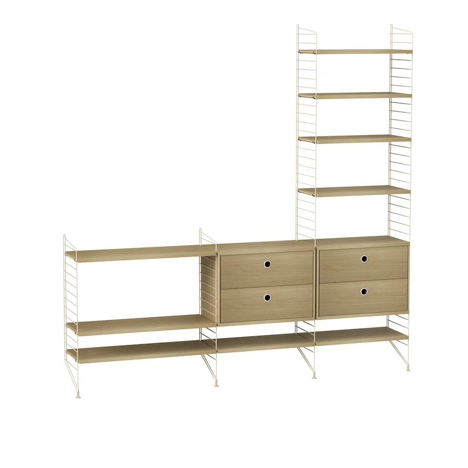 Vardagsrum hyllststem J ek/beige