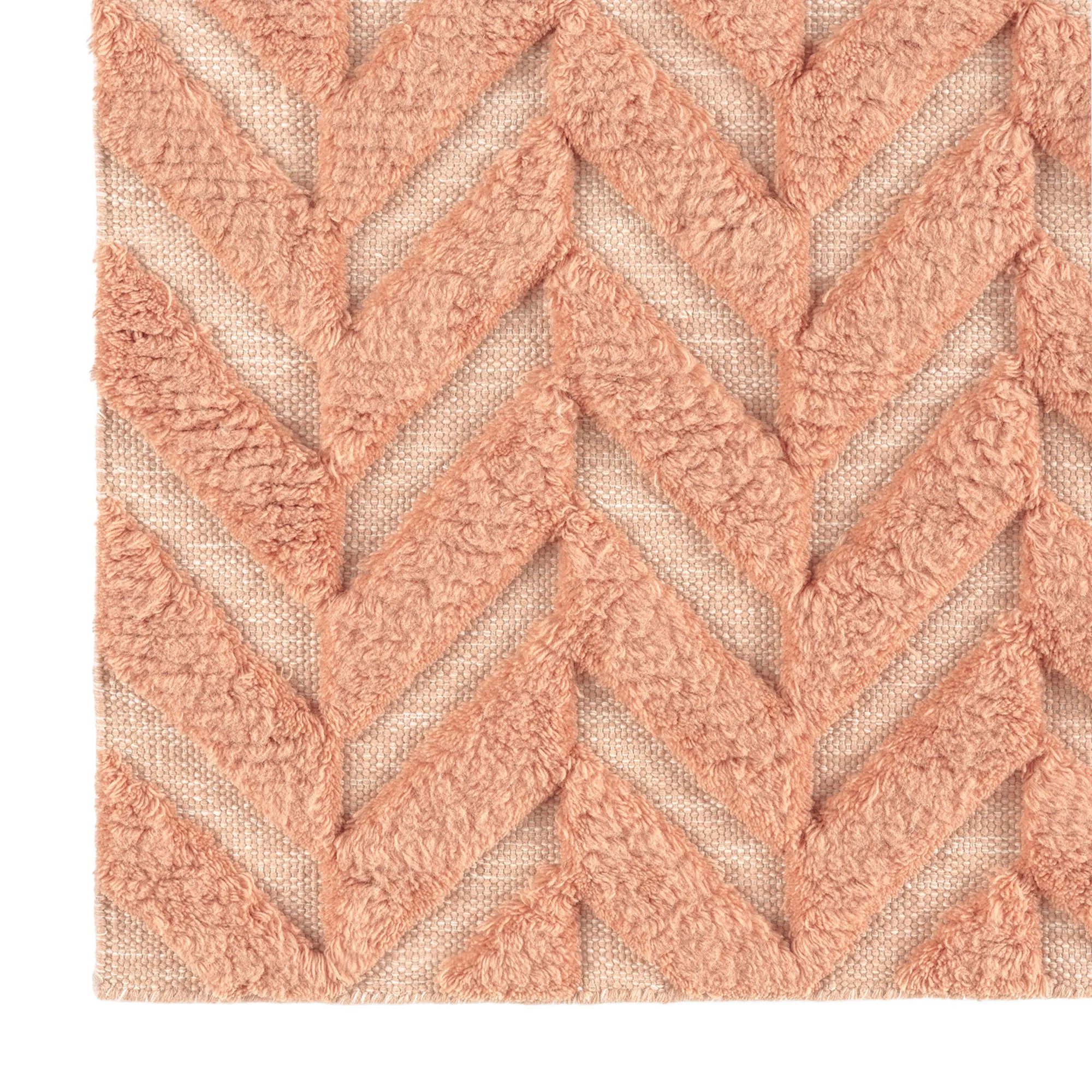Herringbone Salmon Pink ullmatta - 3