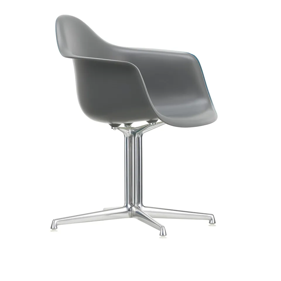 Eames Plastic Armchair DAL 56 Granite Grey Aluminium Polished