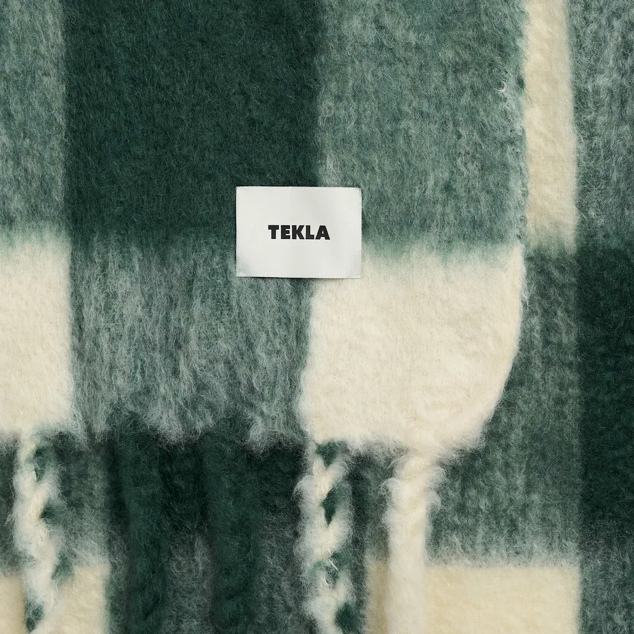 Mohair Peridot Checks pläd