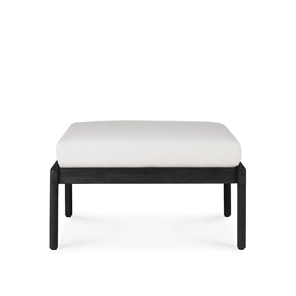 Jack Outdoor Footstool - Teak Black/Off White