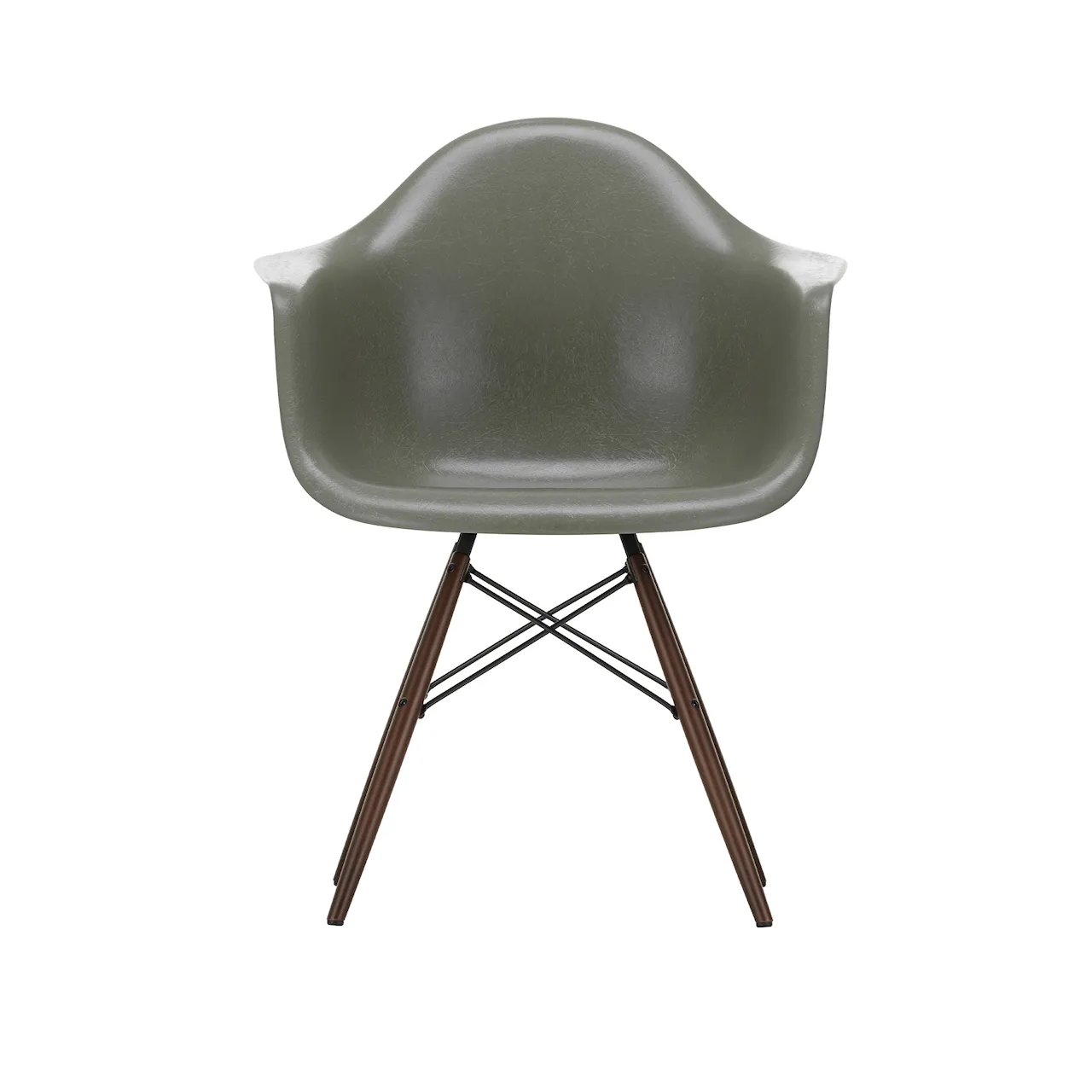 Eames Fiberglass Armchair DAW karmstol Dark Maple