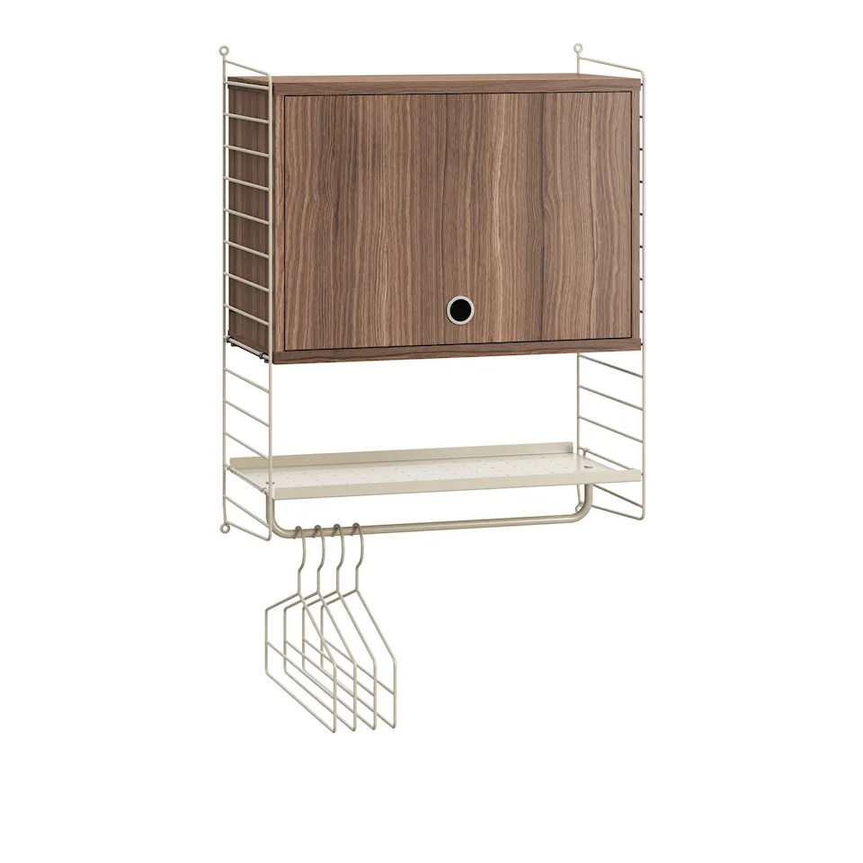 Hall hyllsystem V valnöt/beige
