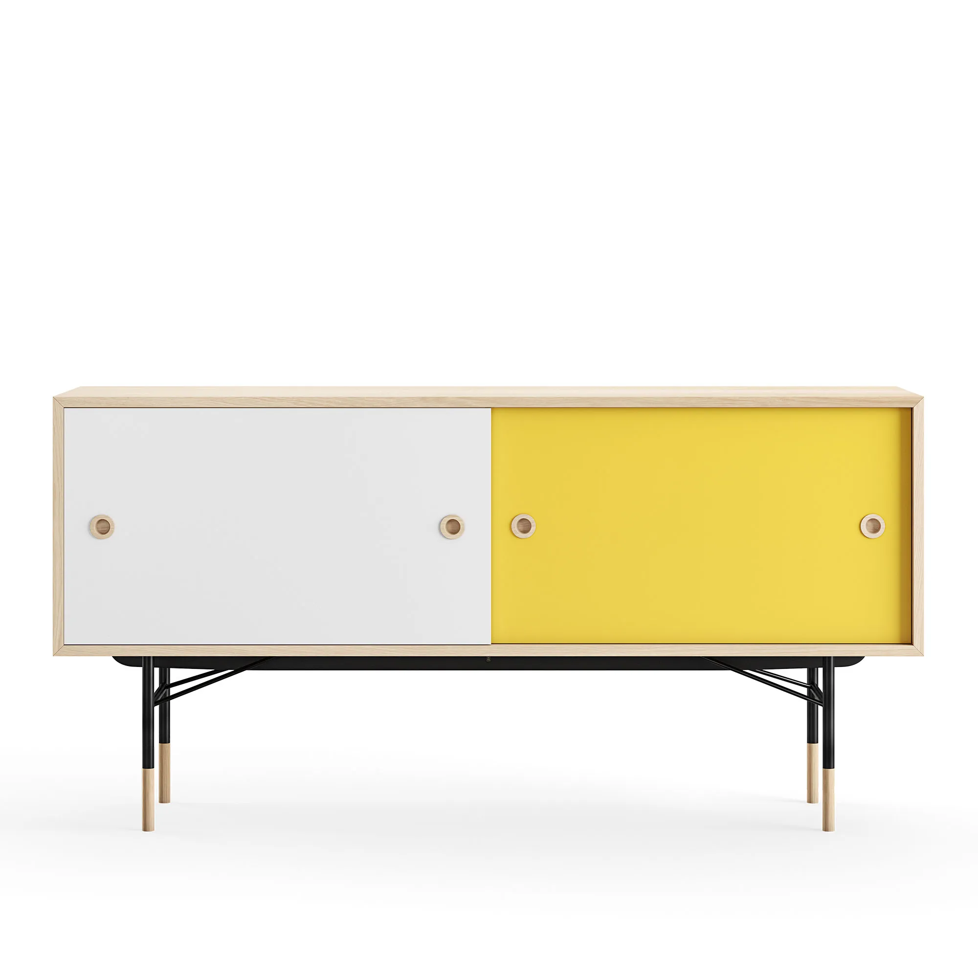 Sideboard utan lådor Oak White/Yellow - 1