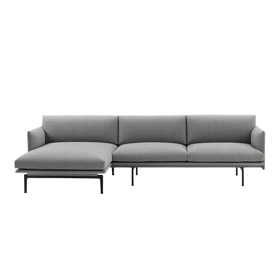 Outline Sofa Chaise Longue Left / Black Base