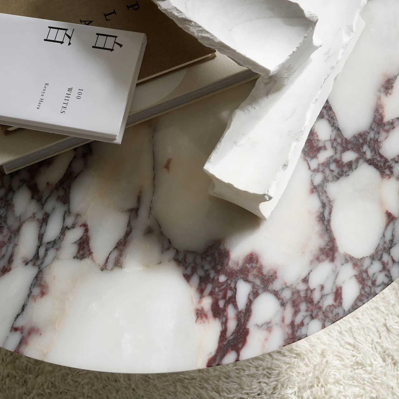 Florence Coffee Table Ø90 / White Viola Marble