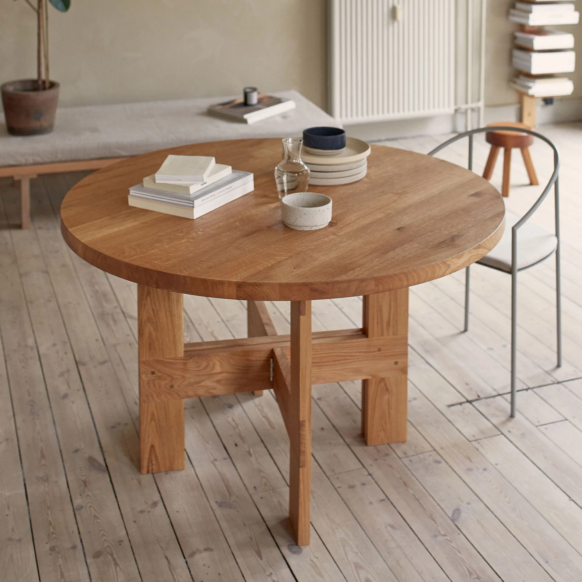 Farmhouse Trestle Round bord - 5
