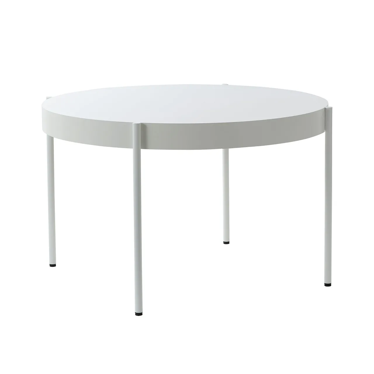 Serie 430 Table Ø160, White, Fenix Laminate Top, Powder Coated Metal Legs