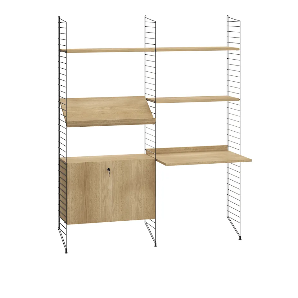 Kontor hyllsystem I ek/svart