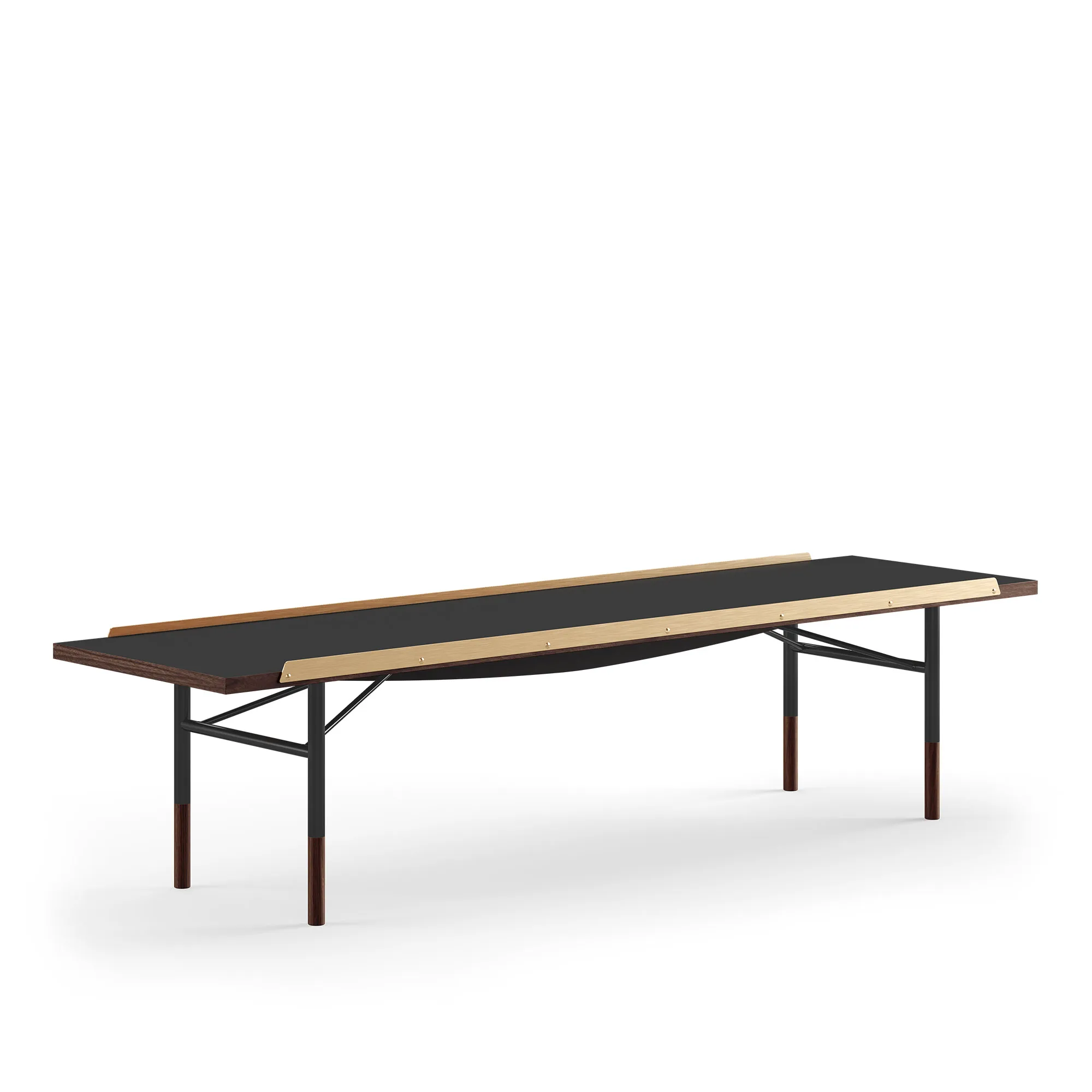 Table Bench bänk Large med mässingskanter - 1