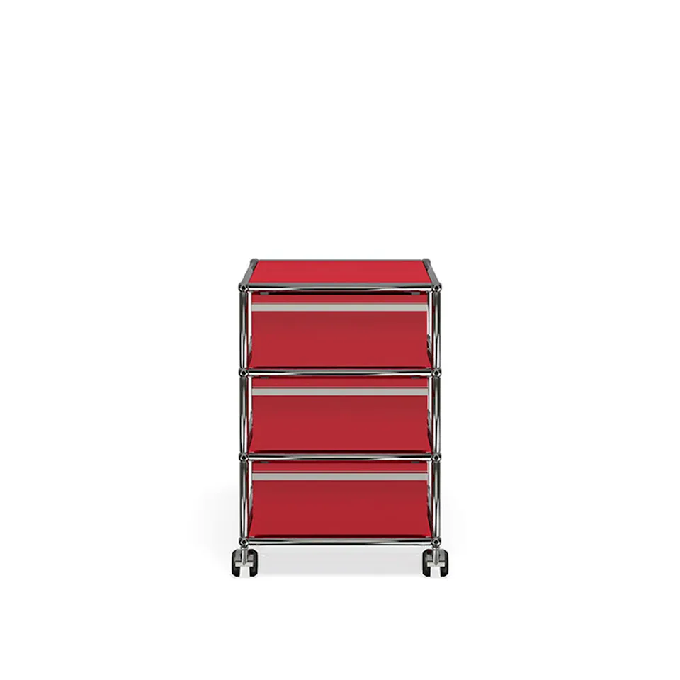 USM Haller 114 Mobile pedestal, USM Ruby Red