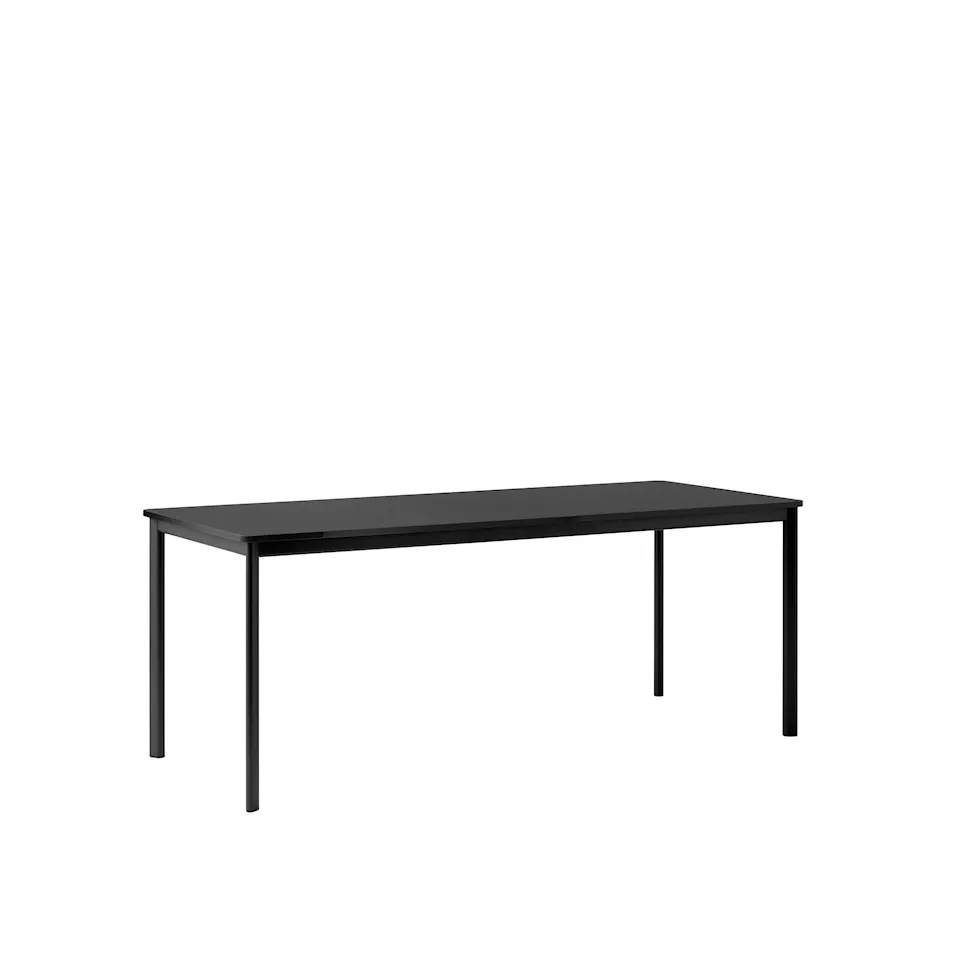 Drip Table HW59, 190x80x74 cm, Black Nano Laminate/Black Legs