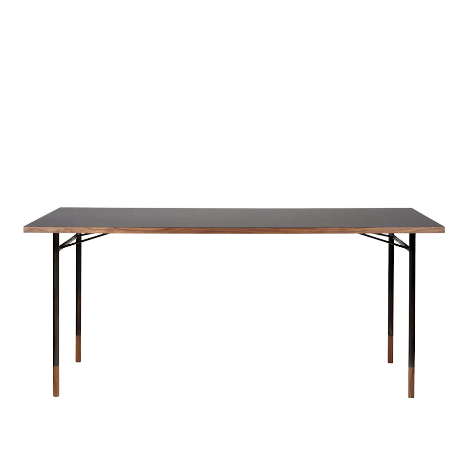 Nyhavn skrivbord utan lådor Walnut Black Steel