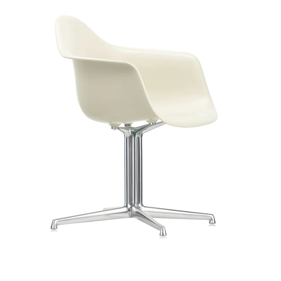 Eames Plastic Armchair DAL 11 Pebble Aluminium Polished