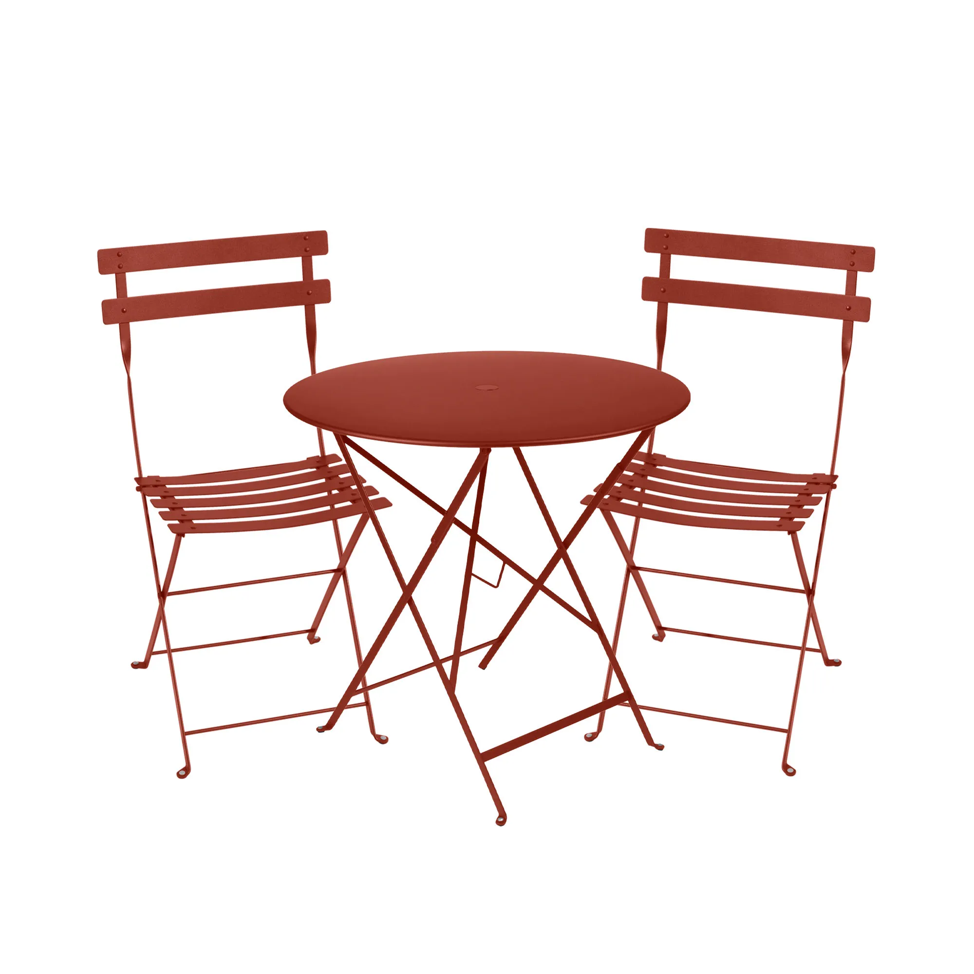 Bistro matgrupp bord 77cm & 2 metall stolar - 1