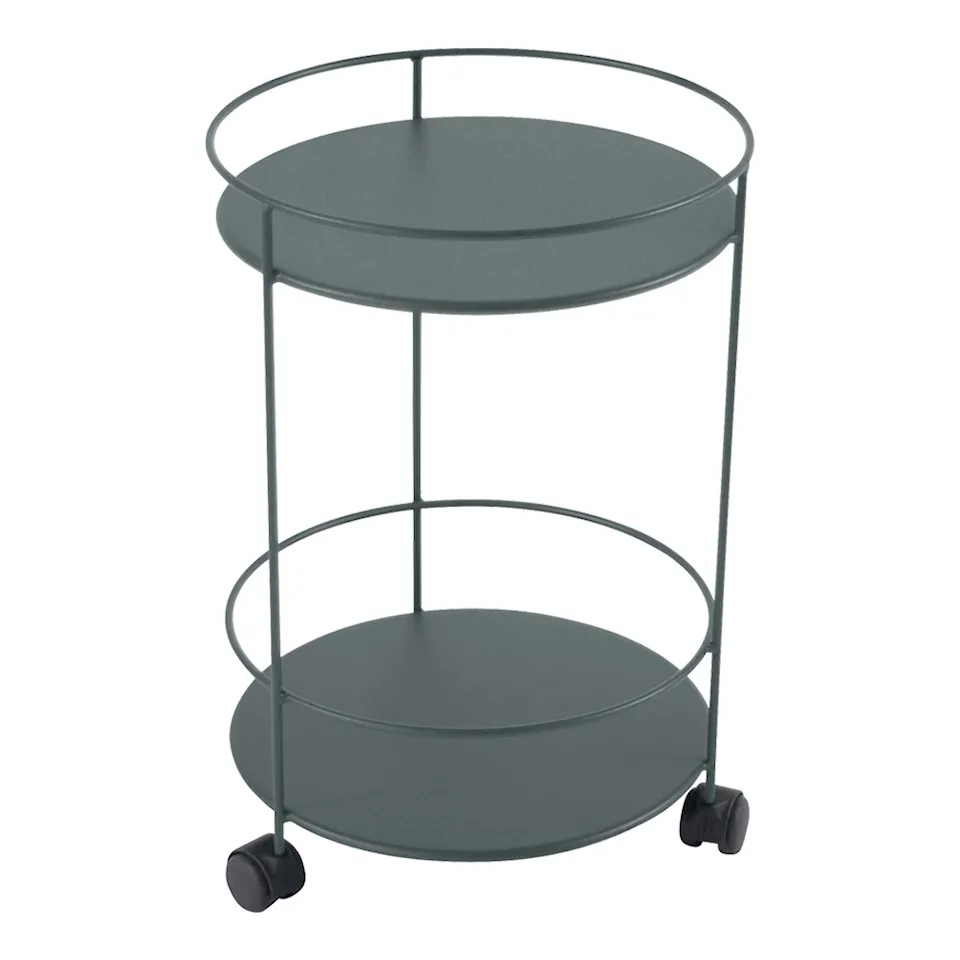 Guinguette Side Wheeled Table With Solid Double Top Storm Grey 26