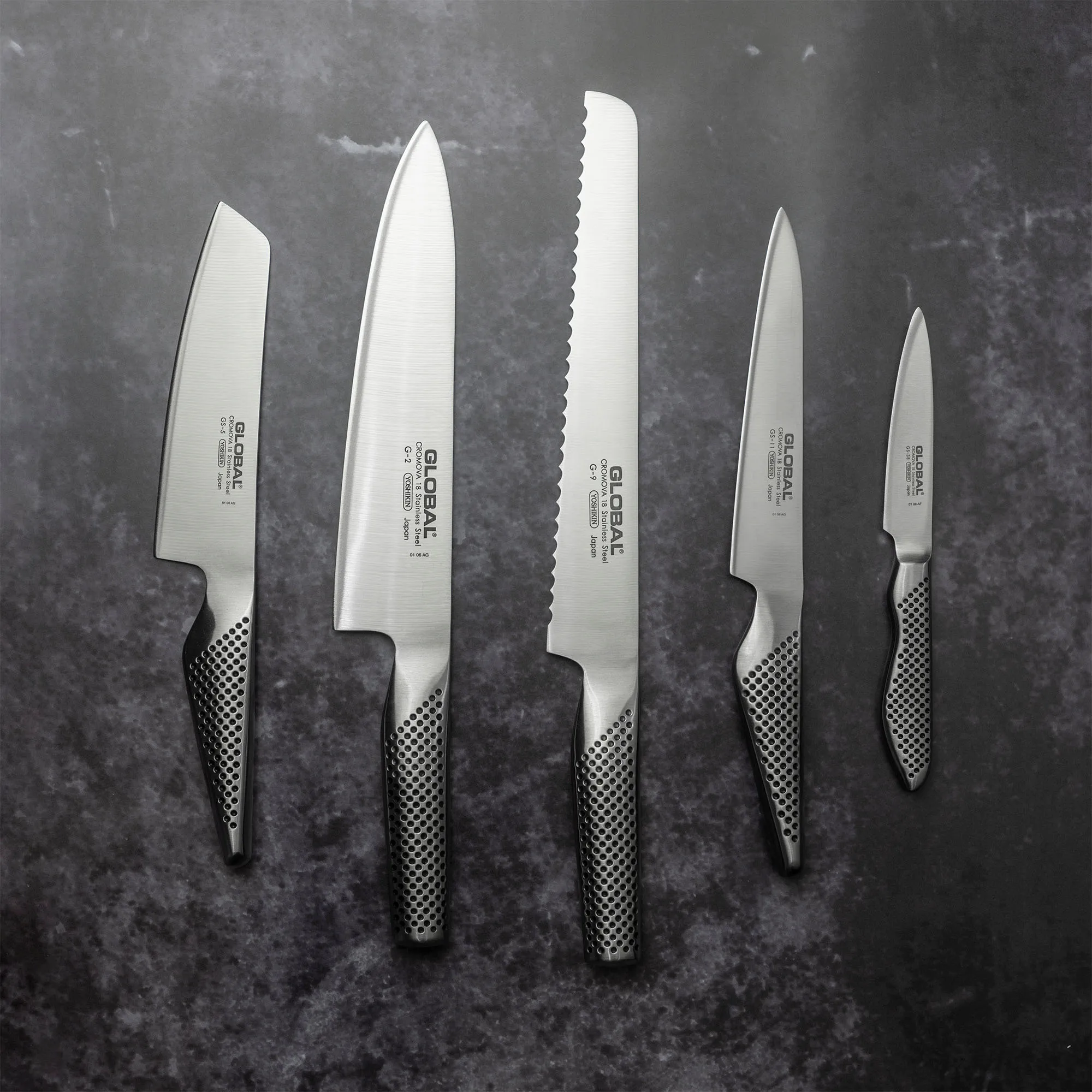 Knivset 5 delar & knivblock svart - 2