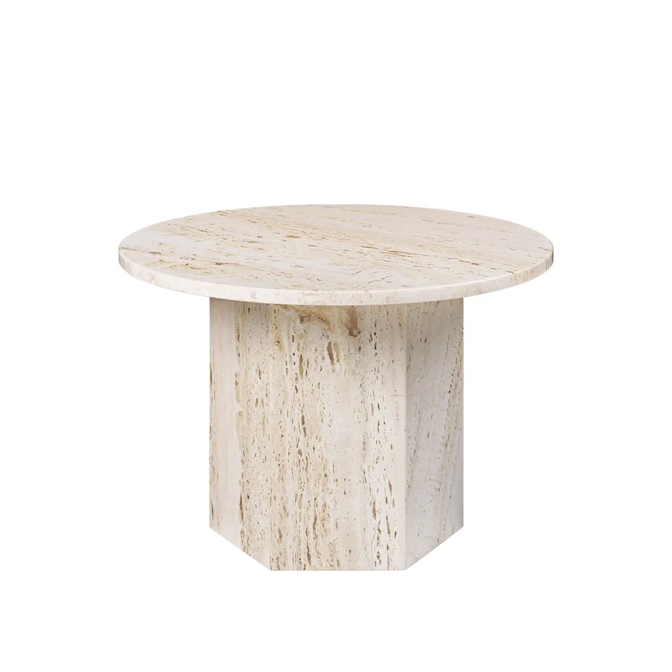 Epic Coffee Table, Round Ø60, White Travertine Stone