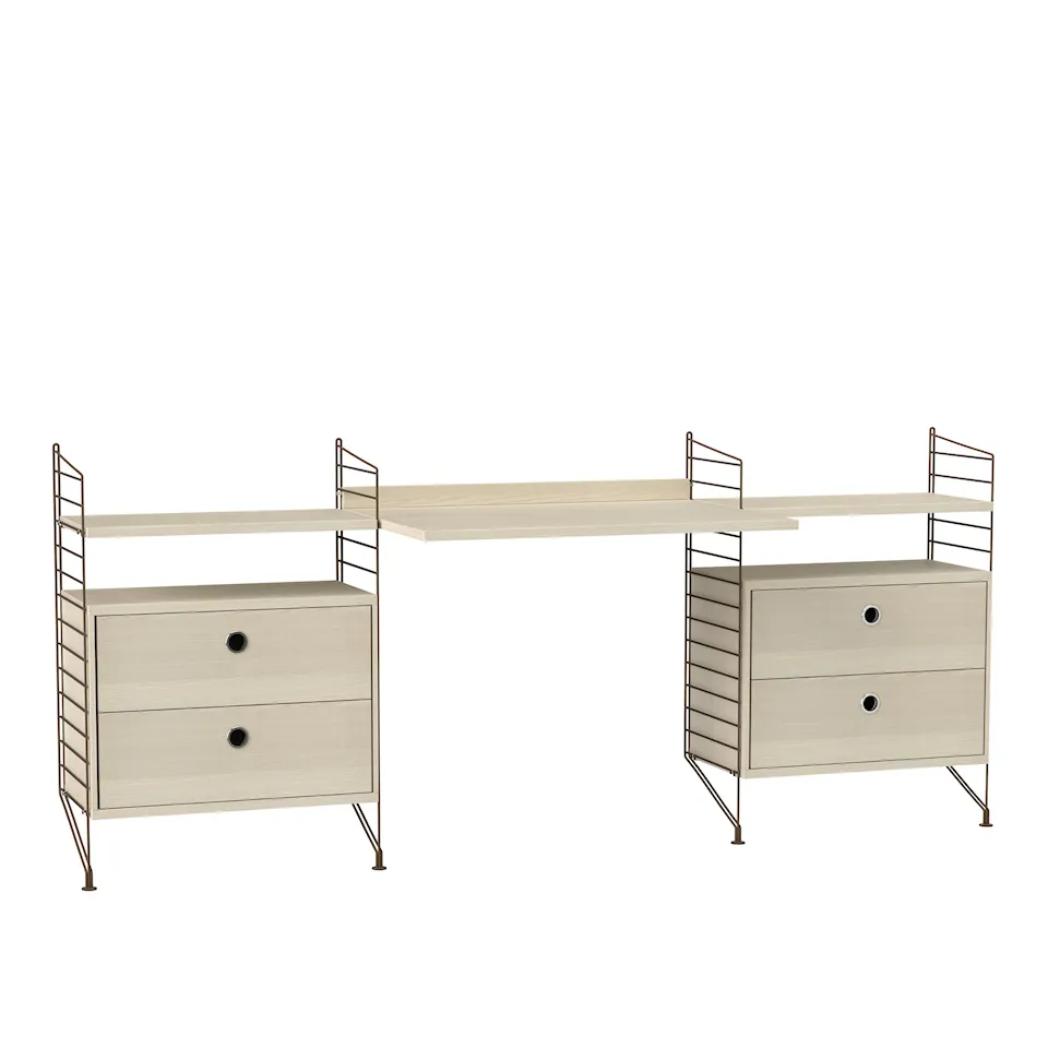 Kontor hyllsystem C ask/brun