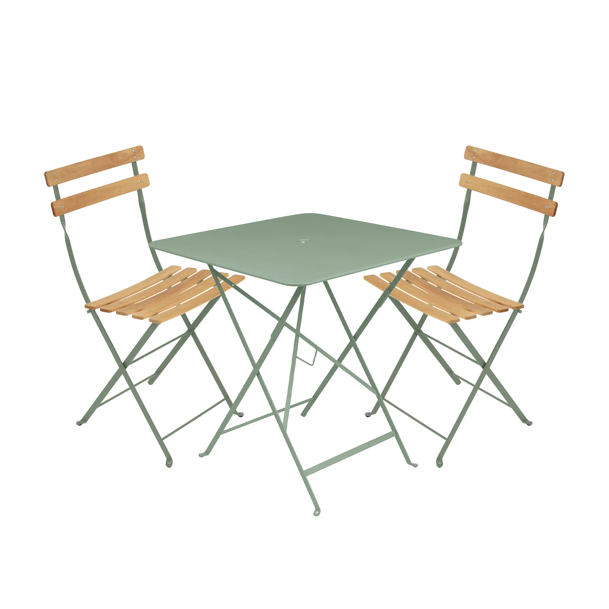 Bistro matgrupp bord 71cm & 2 trä stolar - 1