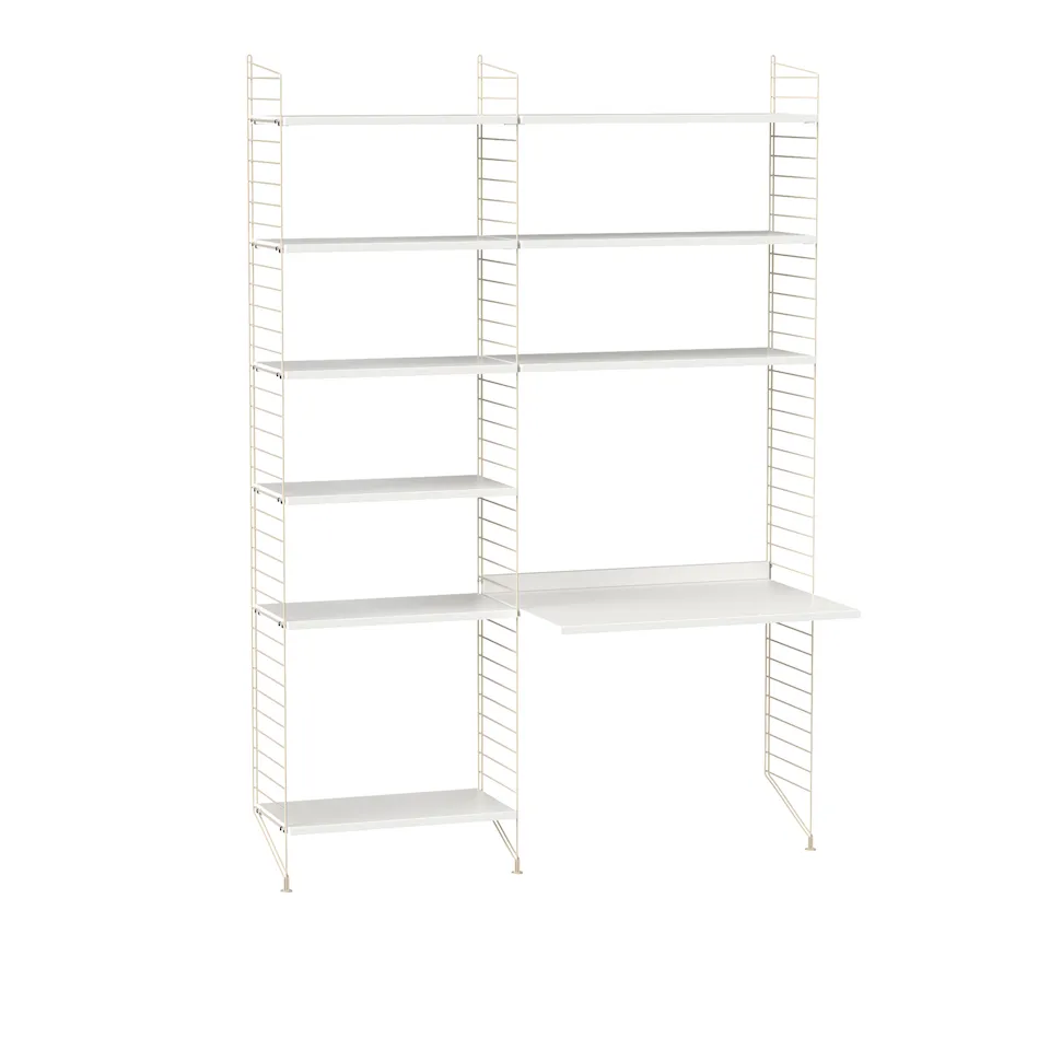 Kontor hyllsystem B vit/beige