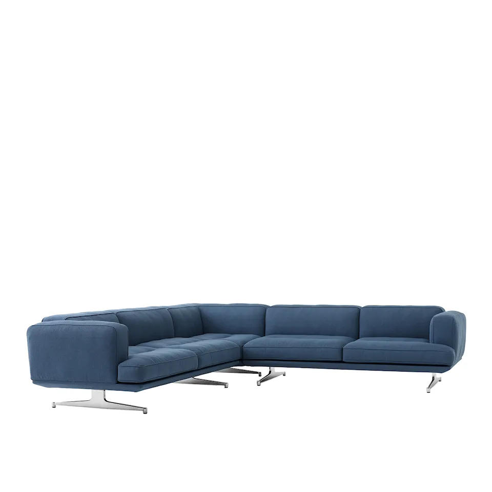 Inland AV41 hörn soffa polerad aluminium ben
