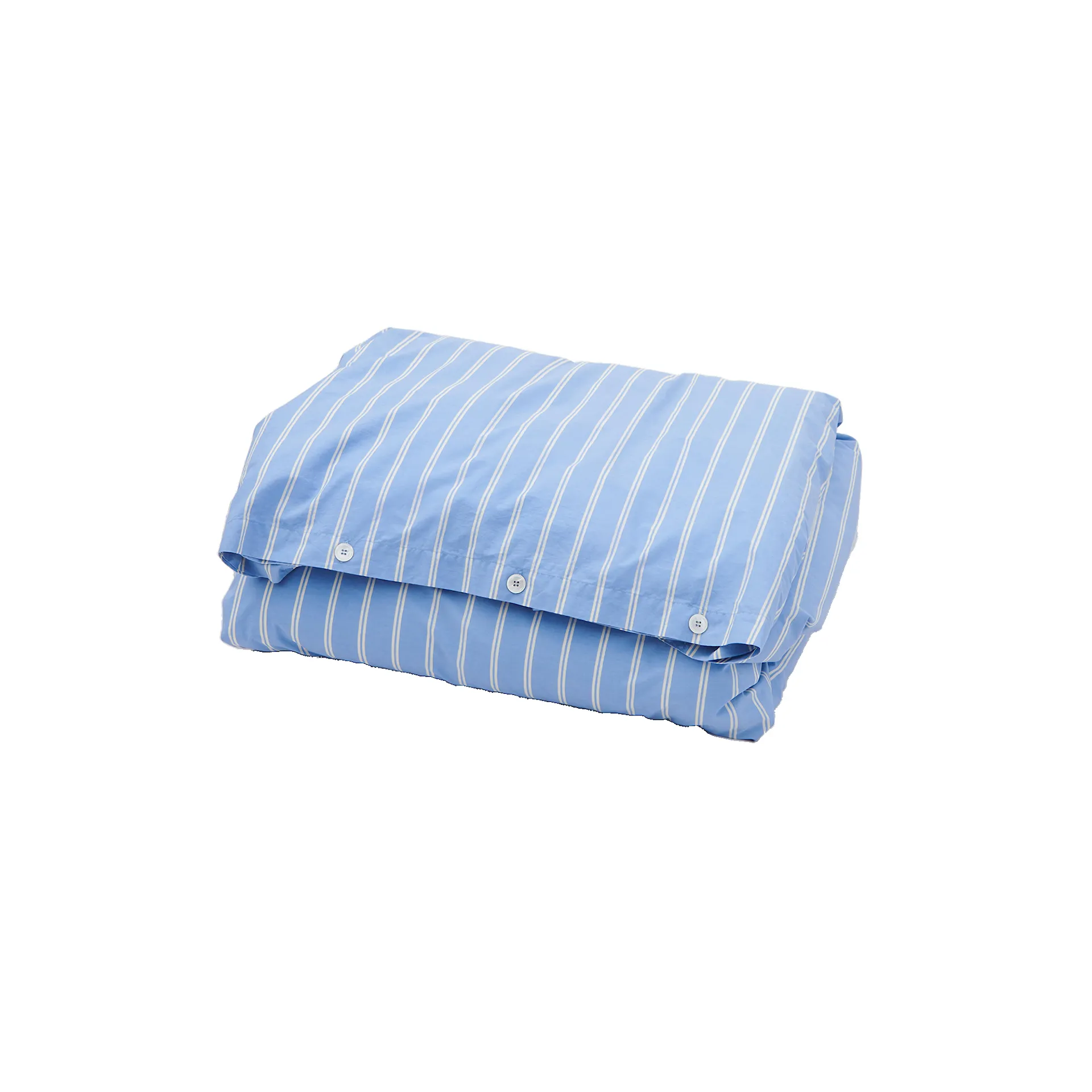 Percale Duvet Cover Island Blue Stripes - TEKLA - NO GA