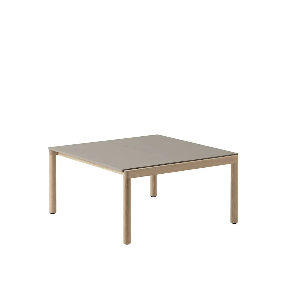 Couple Coffee Table / 80 x 84 x 40 cm - 2 Plain - Taupe/Oak