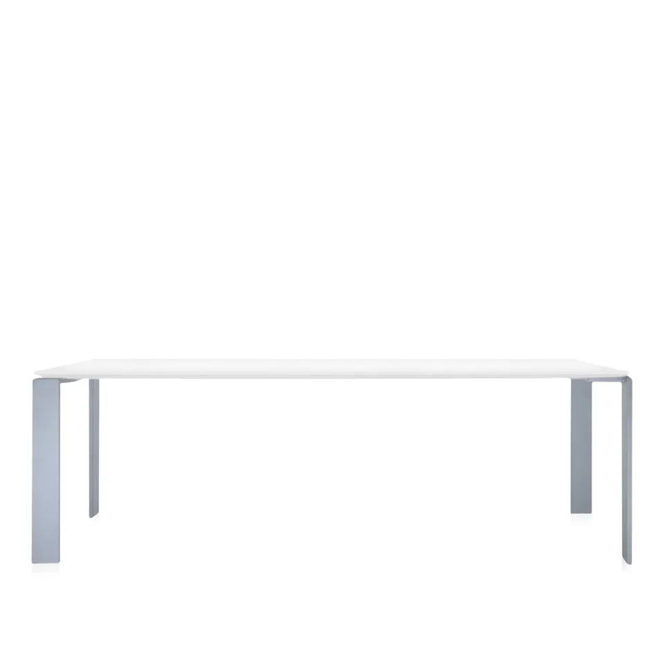 Four Table 4524 223x79, White/Aluminium, Scratch-Proof Laminate