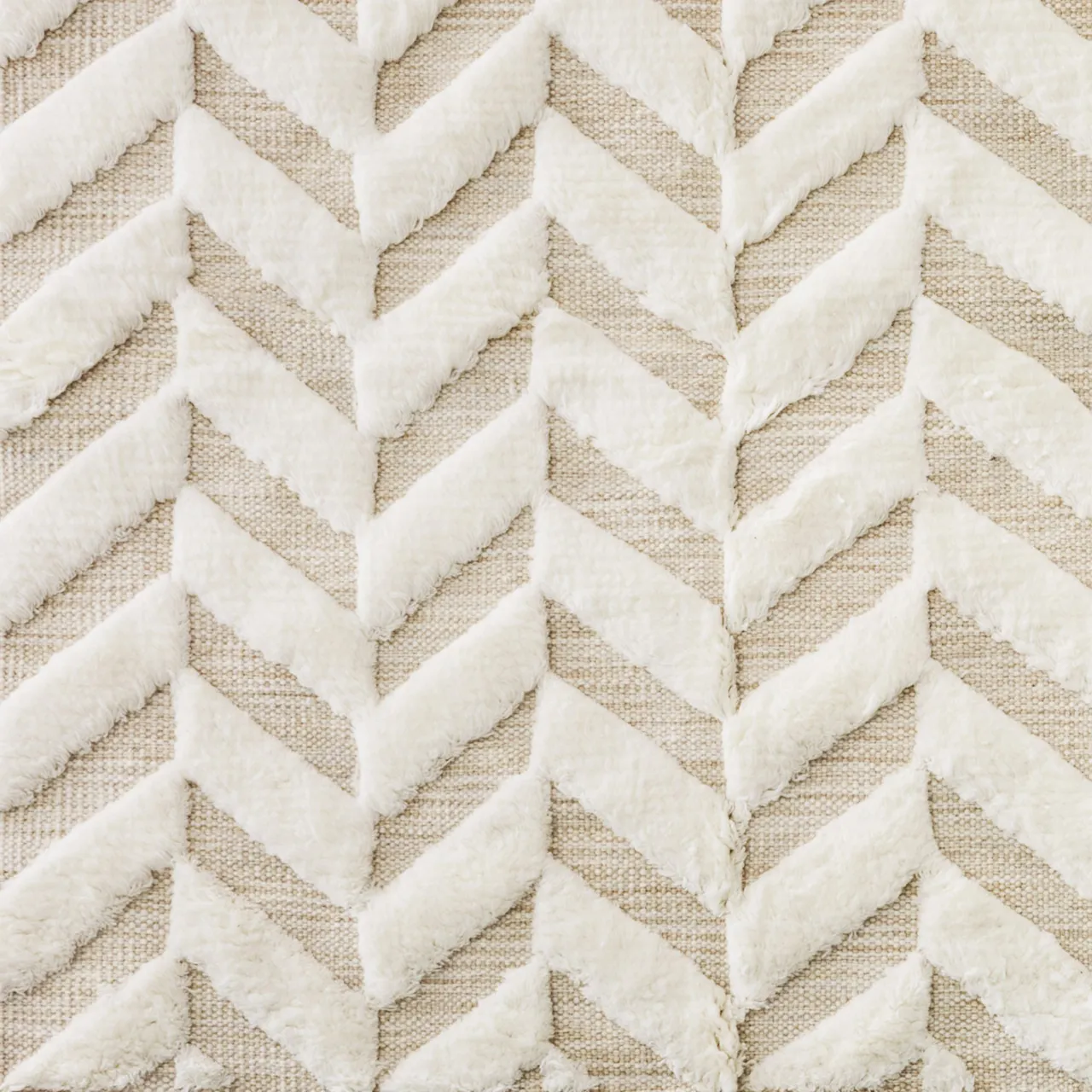 Herringbone White Rug