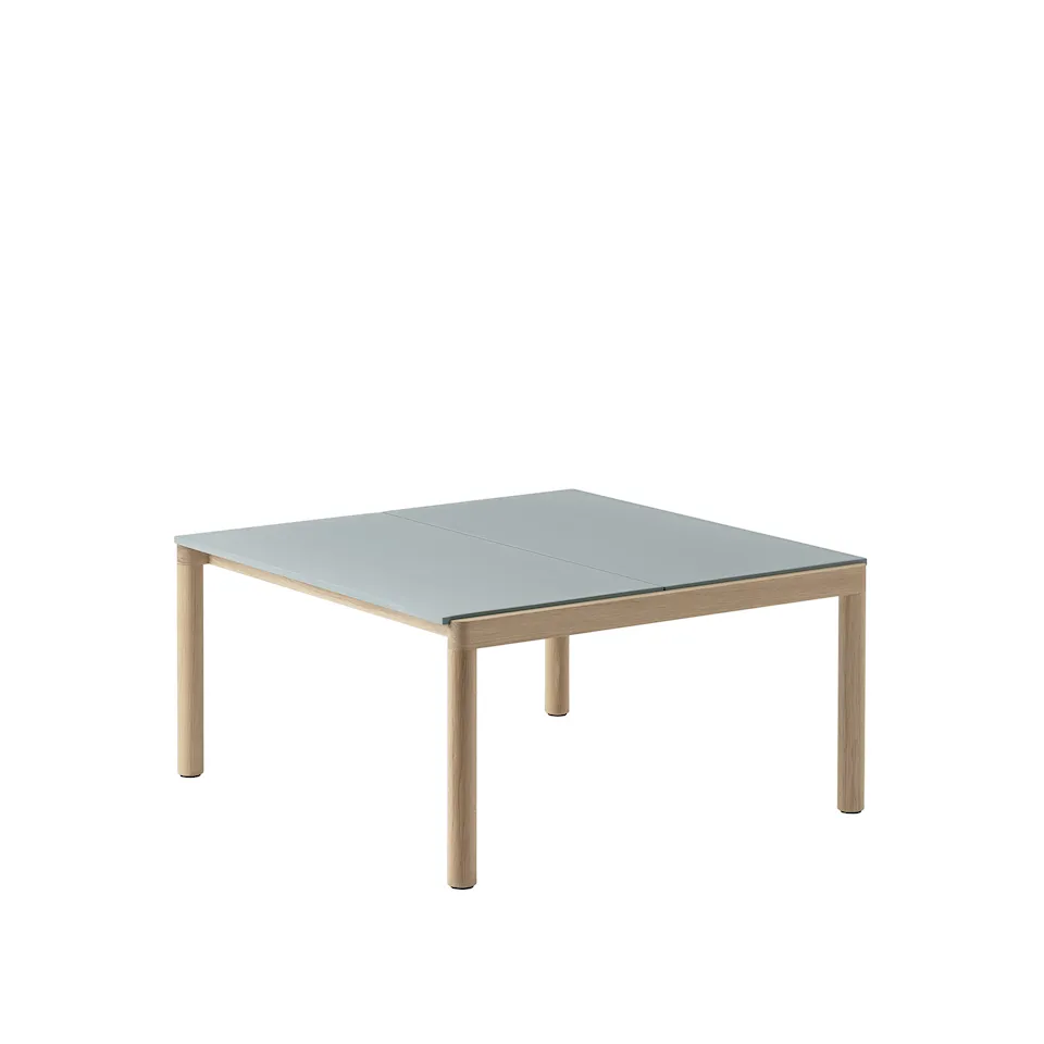 Couple Coffee Table / 80 x 84 x 40 cm - 2 Plain - Pale Blue/Oak