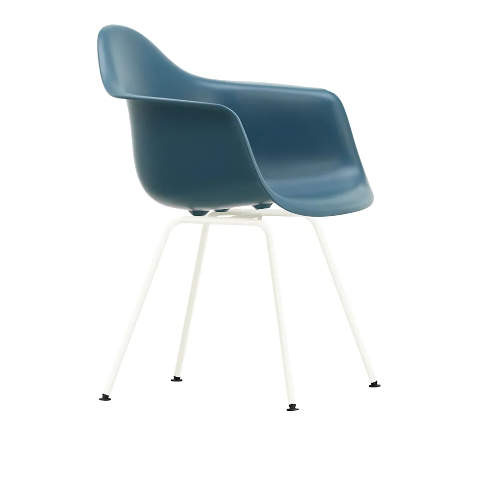 Eames Plastic Armchair DAX - 83 Sea Blue - White Base