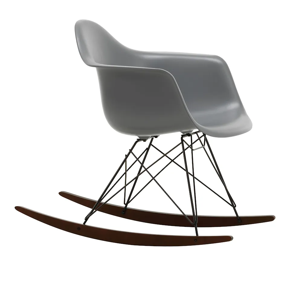 Eames Plastic Armchair RAR - 56 Granite Grey - Basic Dark Base - Dark Maple