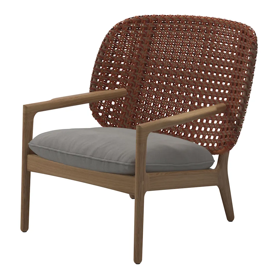 Kay Low Back Lounge Chair Copper / Fife Canvas Grey