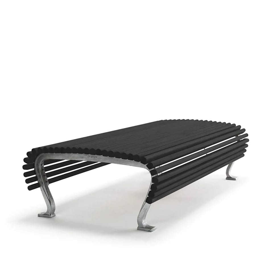 Jujol Bench Wide Grey Lacquered Pine Wood