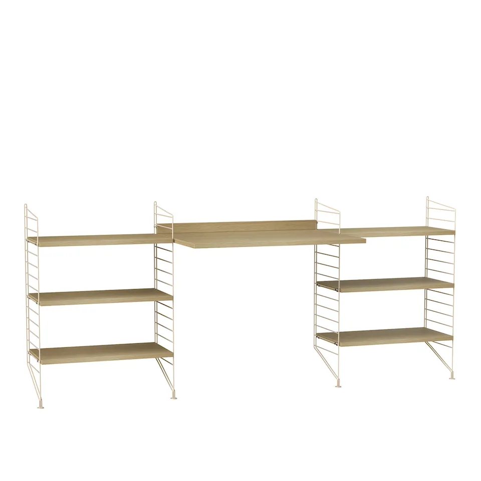 Kontor hyllsystem D ek/beige