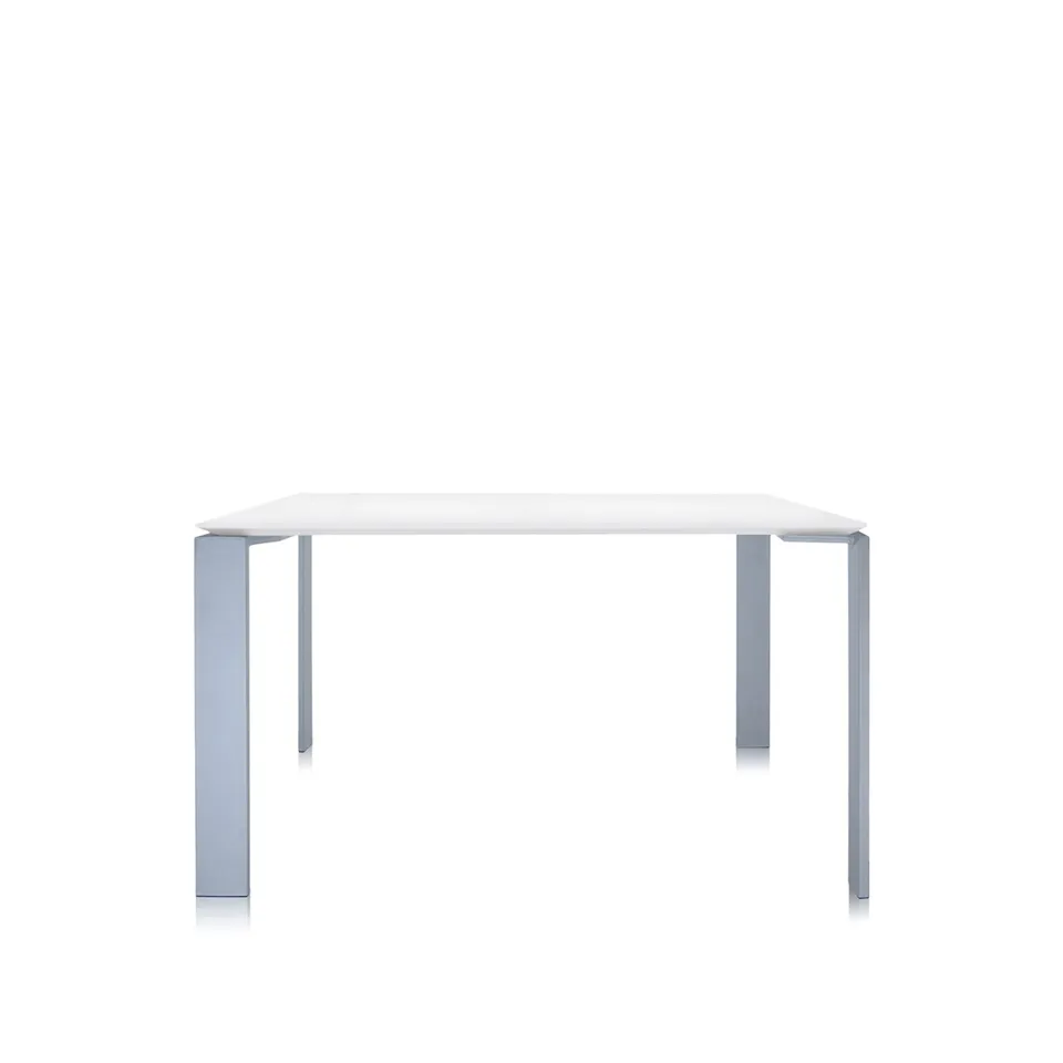 Four Table 4525 128x128, White/Aluminium, Scratch-Proof Laminate