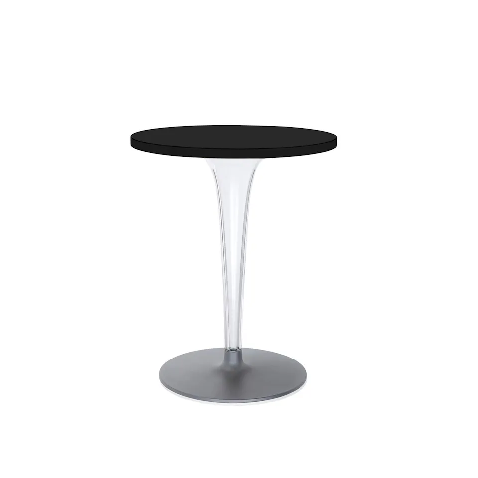 Top Top Table 4200 Ø60, Black Melamine Top, Rounded Base