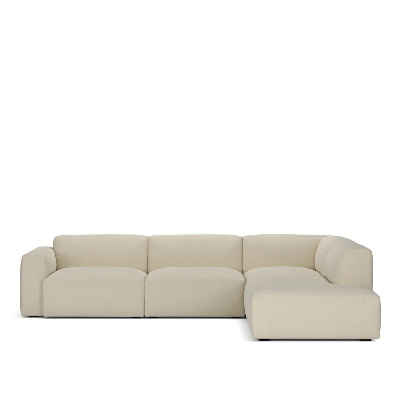 Brick 4-Seater Corner Open End Right Shadow Beige Fixed Upholstery