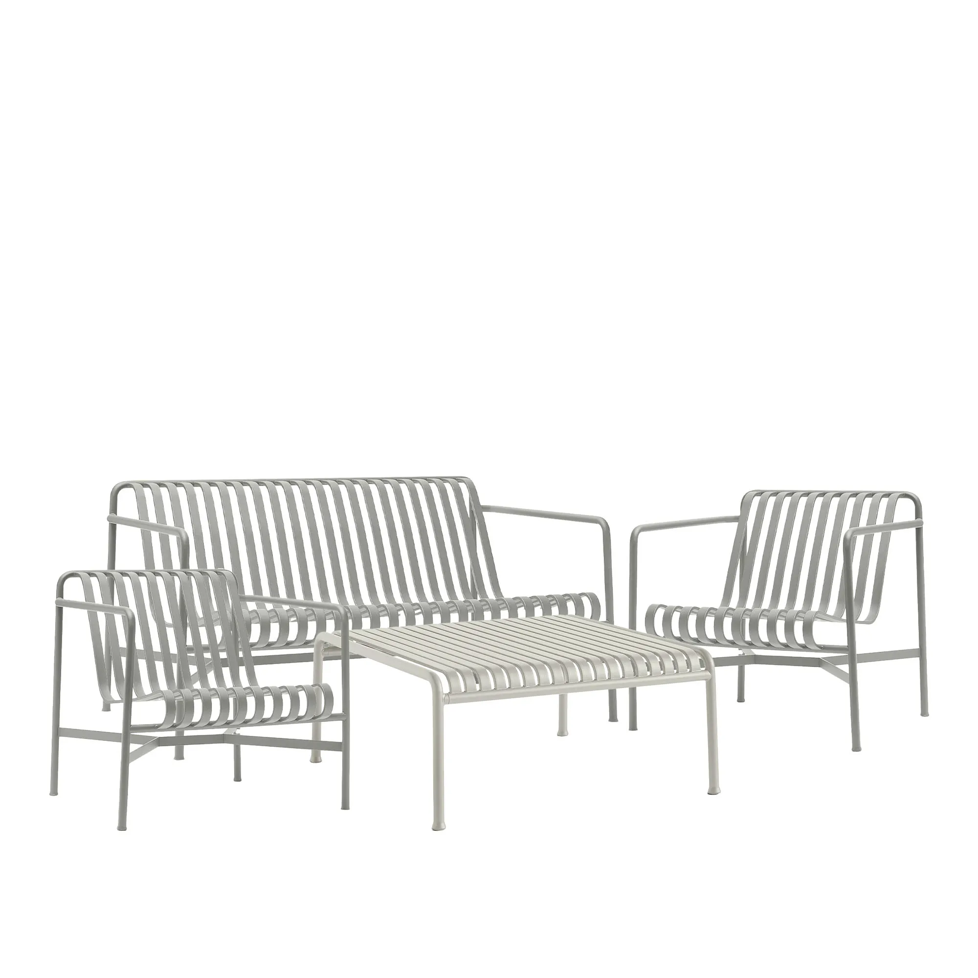 Palissade loungesoffa, 2 st loungestolar & trädgårdsbord - 1
