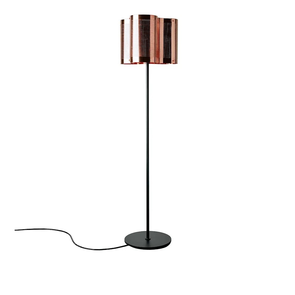 Snäcka golvlampa koppar