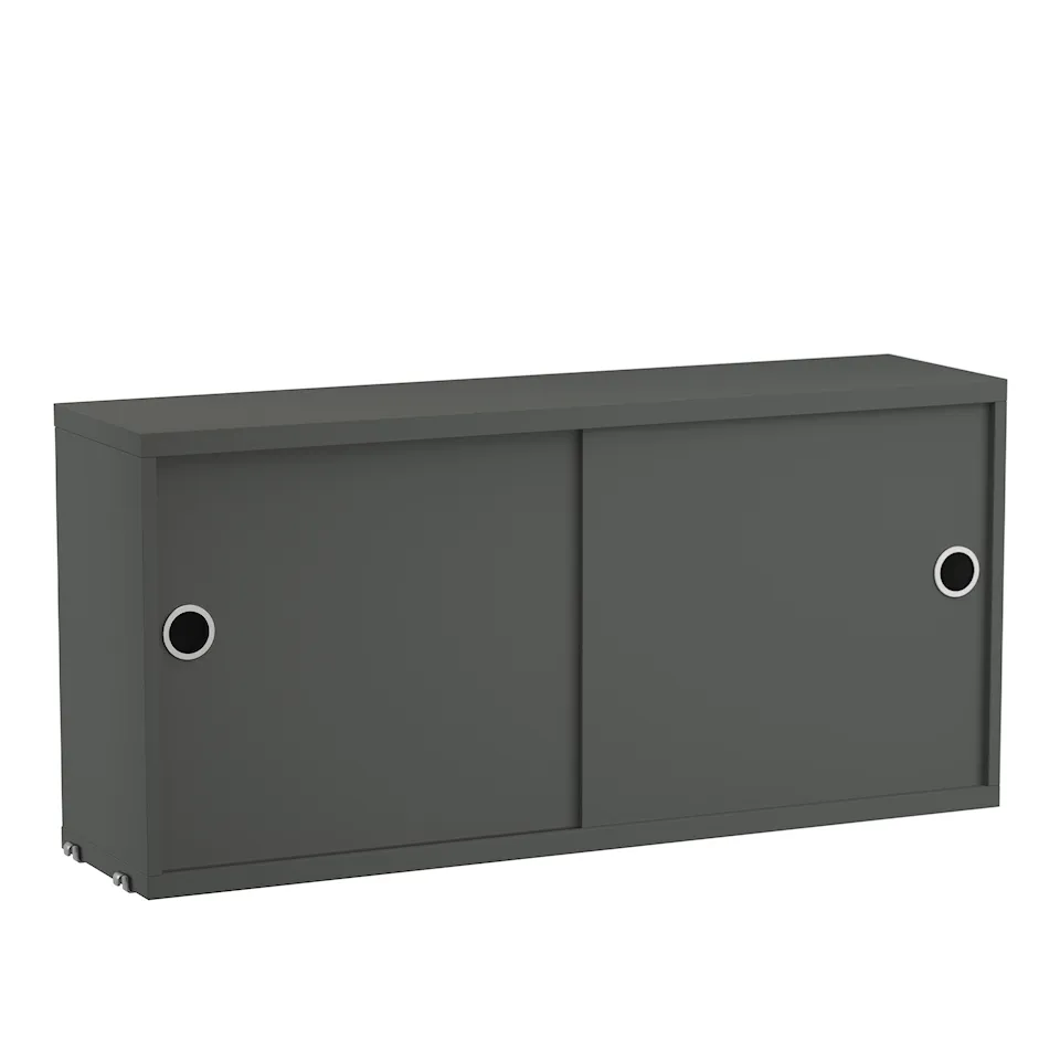 Skåp med skjutdörrar 78 x 20 cm mörkgrå