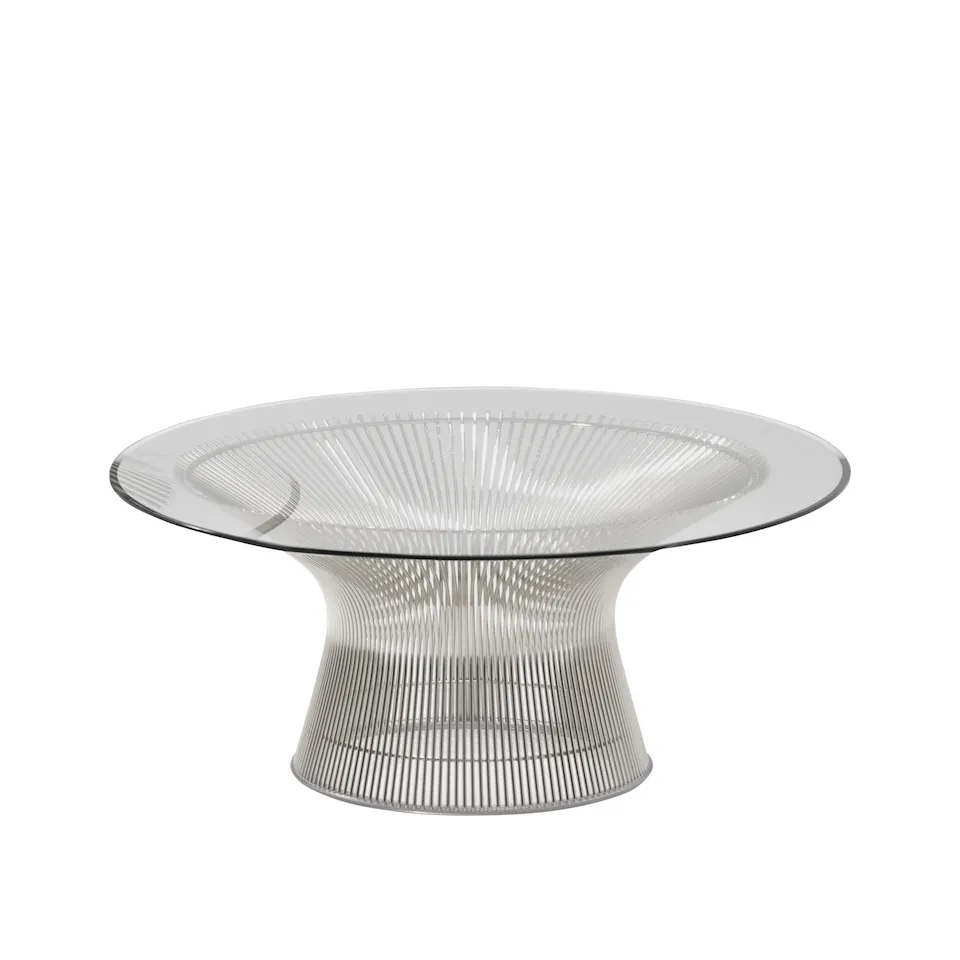 Platner soffbord Ø 92 cm Polerad Nickel